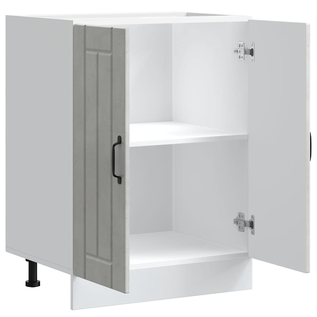 Mobile base lavello-Armadietto da bagno Lucca Grigio Cemento in Legno Multistrato 194884