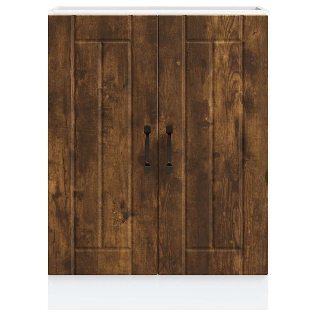 Mobile Base Lavello Lucca Rovere Fumo in Legno Multistrato 853682