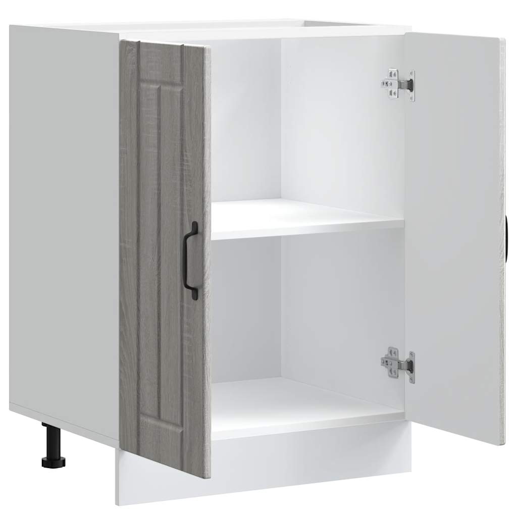 vidaXL Mobile Base Lavello Lucca Grigio Sonoma in Legno Multistrato