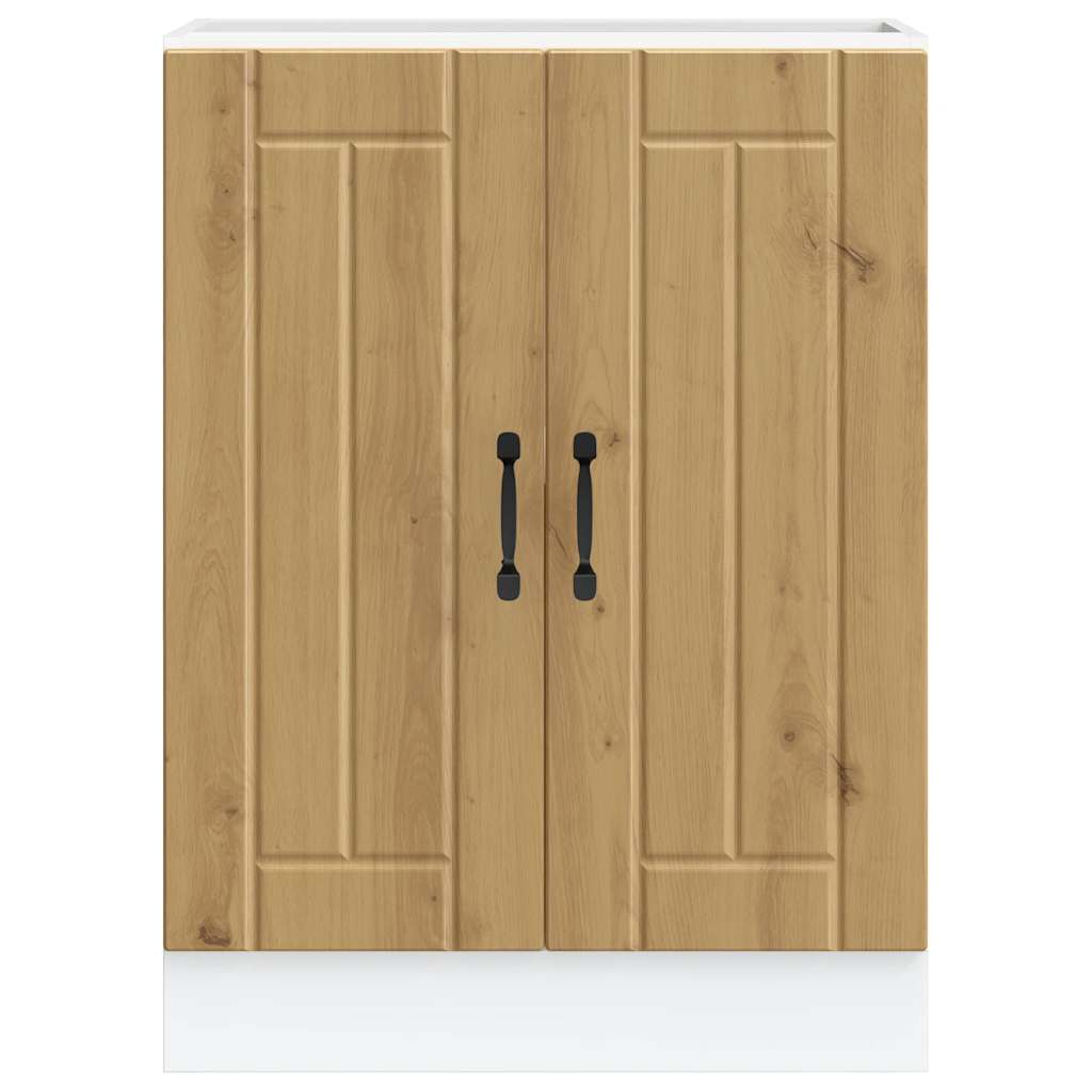 Mobile Base Lavello Lucca Rovere Artigianale Legno Multistrato