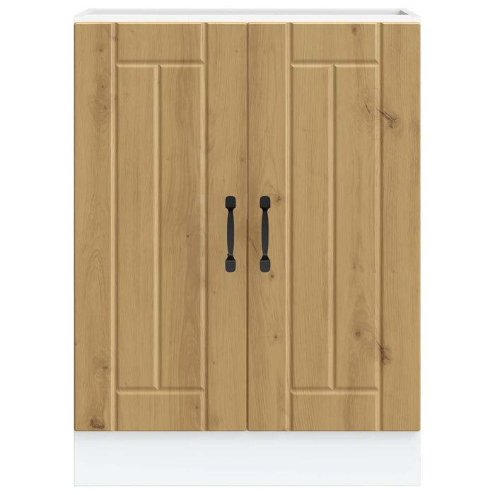 Mobile Base Lavello Lucca Rovere Artigianale Legno Multistrato