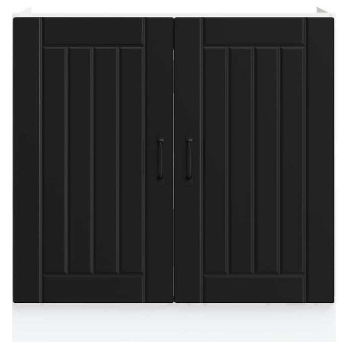 Mobile Base Lavello Lucca Nero in Legno Multistrato 853688