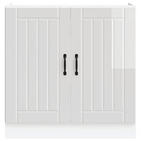 Mobile Base Lavello Lucca Bianco Lucido in Legno Multistrato 853689