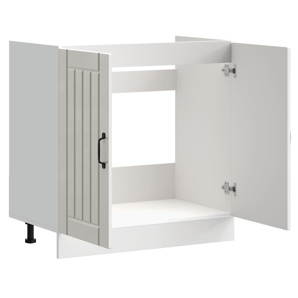 vidaXL Mobile Base Lavello Lucca Bianco Lucido in Legno Multistrato