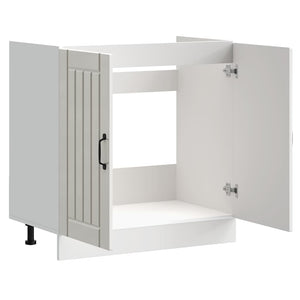 vidaXL Mobile Base Lavello Lucca Bianco Lucido in Legno Multistrato