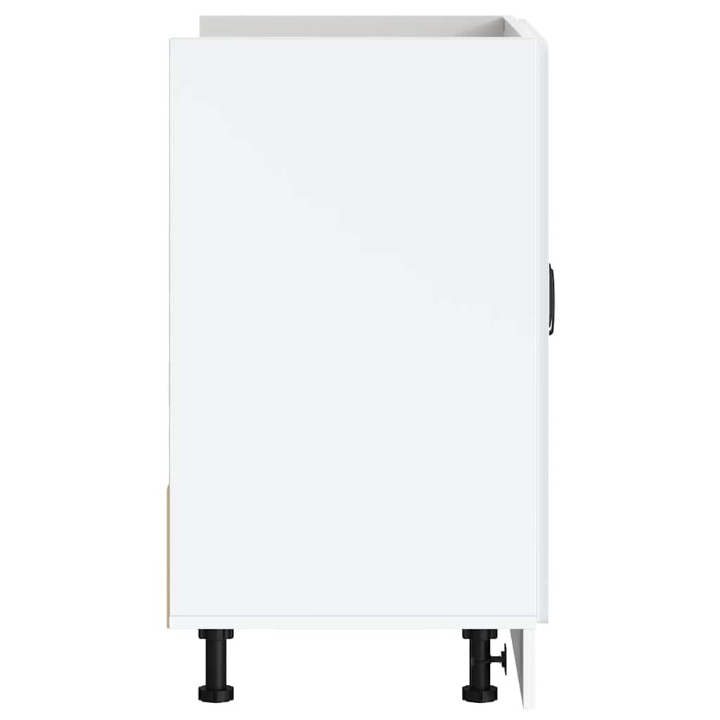 vidaXL Mobile Base Lavello Lucca Bianco Lucido in Legno Multistrato