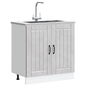 Mobile Base Lavello Lucca Grigio Cemento in Legno Multistrato 853691