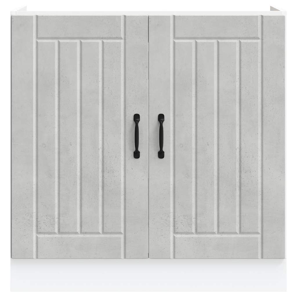 Mobile Base Lavello Lucca Grigio Cemento in Legno Multistrato 853691