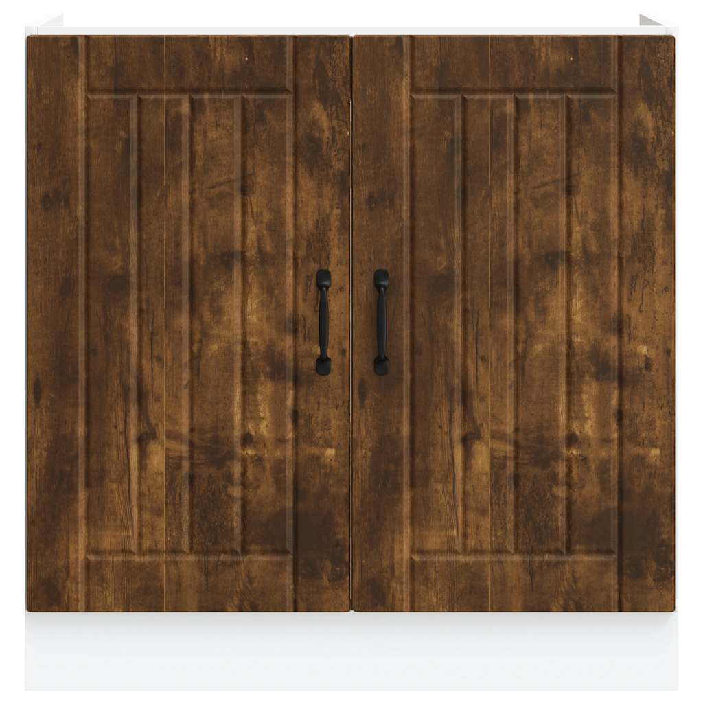 Mobile Base Lavello Lucca Rovere Fumo in Legno Multistrato 853692