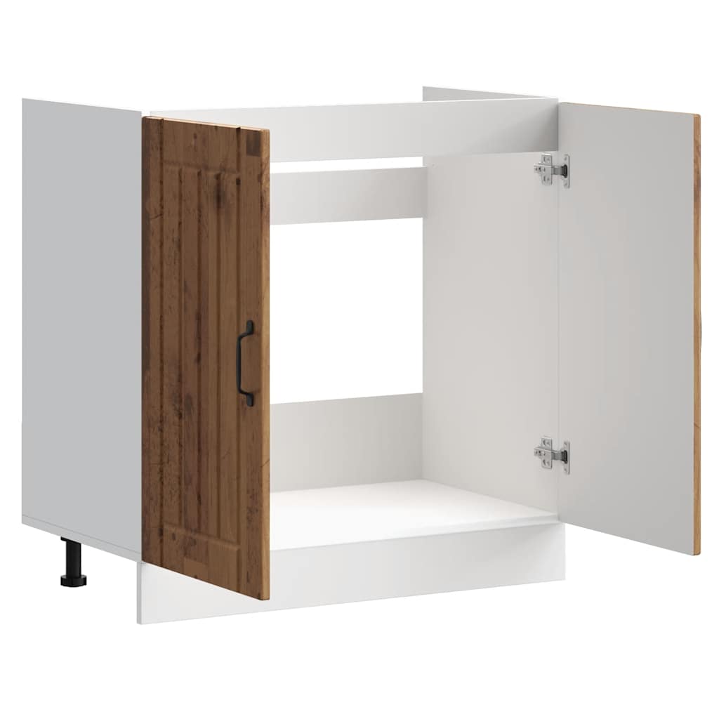 Mobile Base Lavello Lucca Legno Antico in Legno Multistrato 853695