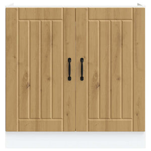 Mobile Base Lavello Lucca Rovere Artigianale Legno Multistrato 853696