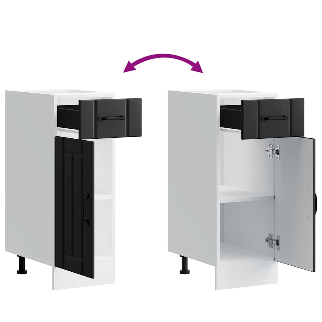 Base da Cucina Lucca Nero in Legno Multistrato 853698