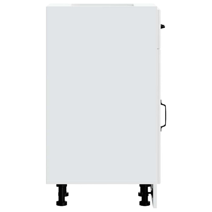 Base da Cucina-Mobile Base da Cucina Lucca Bianco Lucido in Legno Multistrato 693192