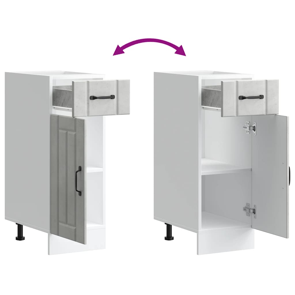 Base da Cucina Lucca Grigio Cemento in Legno Multistrato 853701