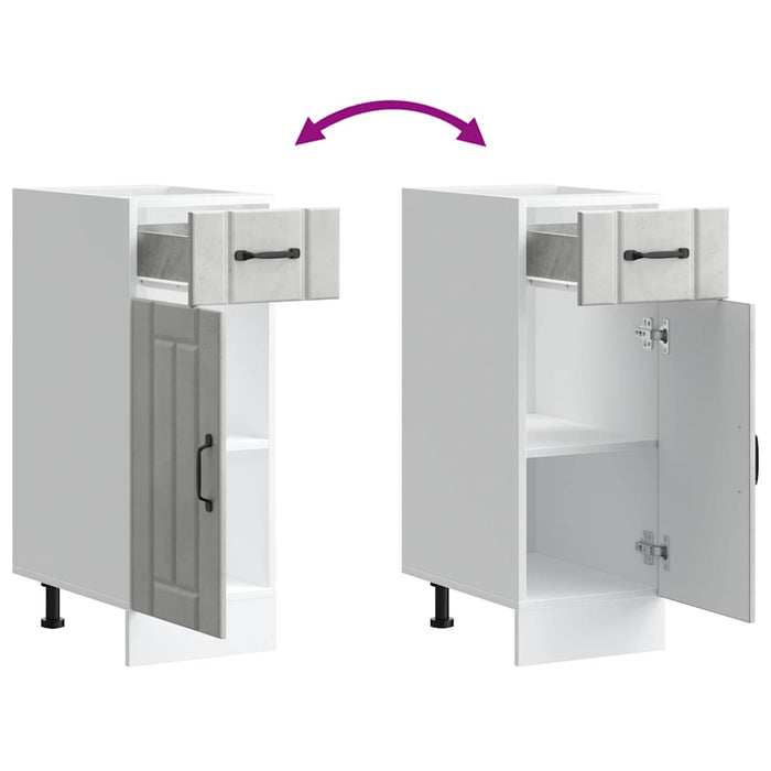 Base da Cucina Lucca Grigio Cemento in Legno Multistrato 853701