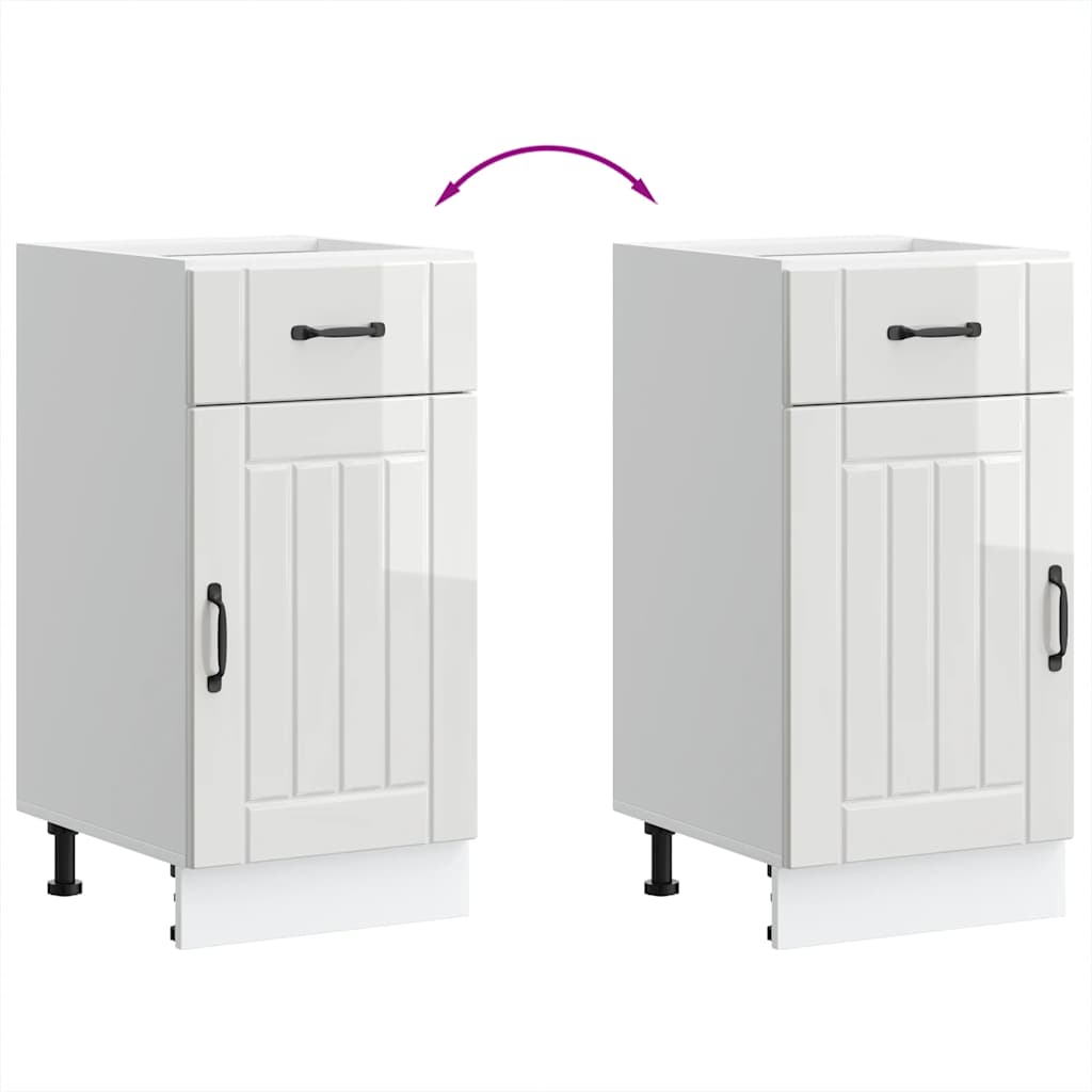 Base da Cucina-Mobile Base da Cucina Lucca Bianco Lucido in Legno Multistrato 534757