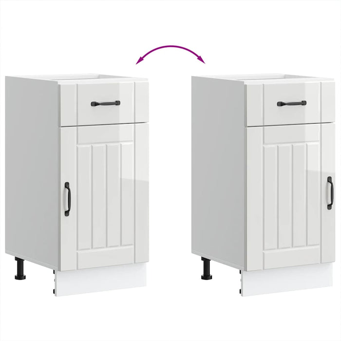 Base da Cucina-Mobile Base da Cucina Lucca Bianco Lucido in Legno Multistrato 534757