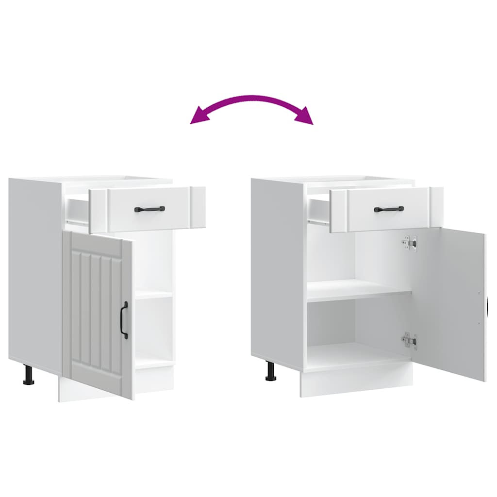 Base da Cucina-Mobile Base da Cucina Lucca Bianco in Legno Multistrato 428440