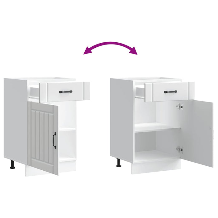 Base da Cucina-Mobile Base da Cucina Lucca Bianco in Legno Multistrato 428440