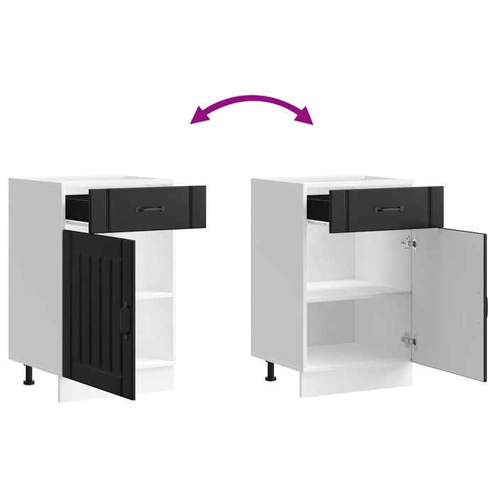 vidaXL Base da Cucina Lucca Nero in Legno Multistrato