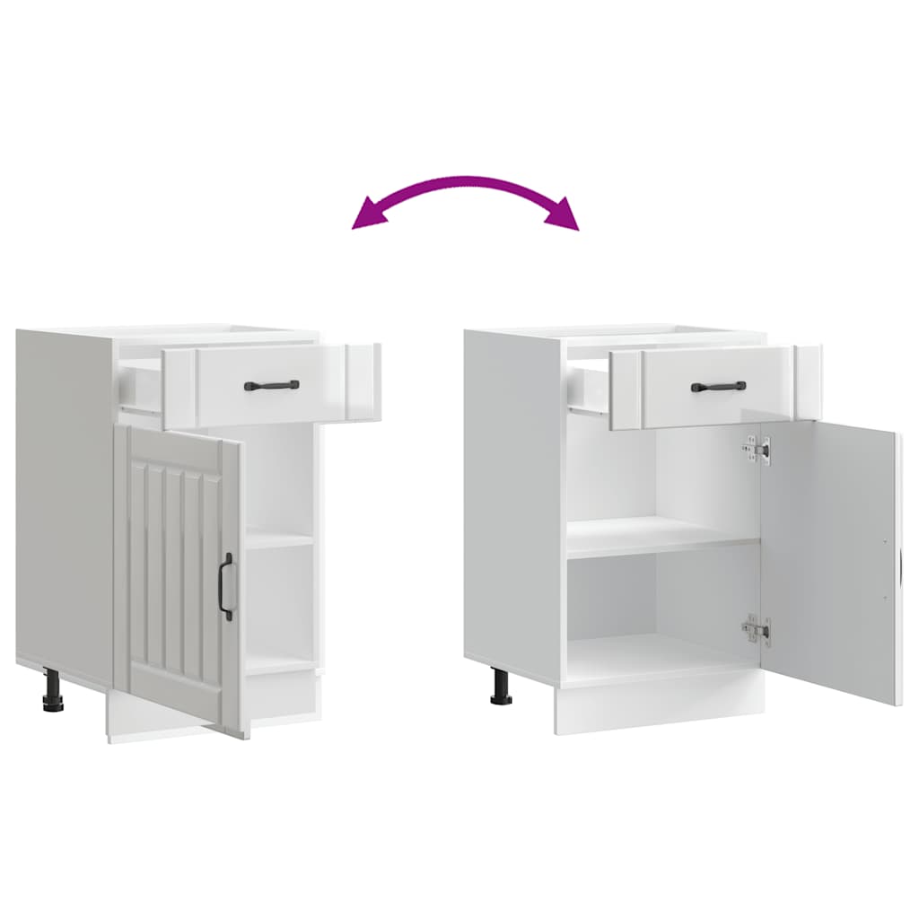 vidaXL Base da Cucina Lucca Bianco Lucido in Legno Multistrato