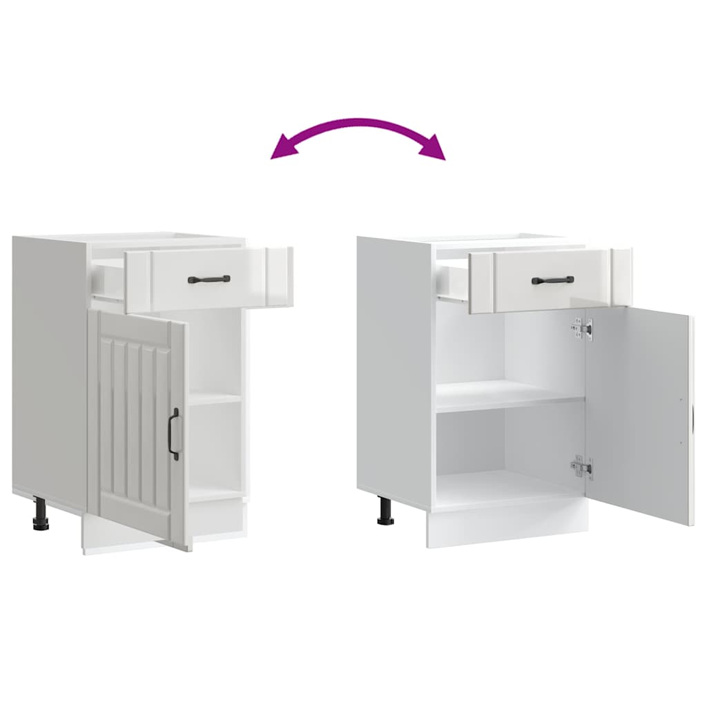 Base da Cucina Lucca Bianco Lucido in Legno Multistrato 853719