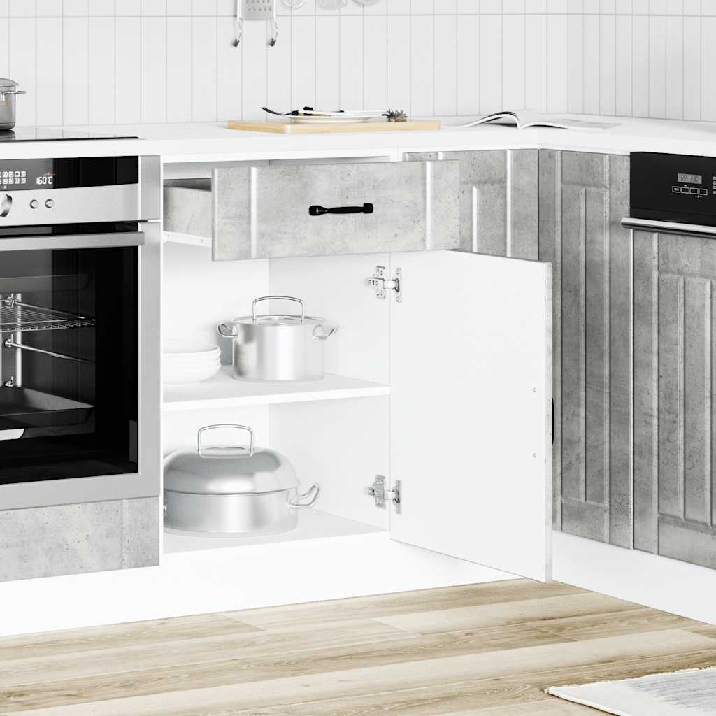 Base da Cucina-Mobile Base da Cucina Lucca Grigio Cemento in Legno Multistrato 516211