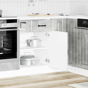 Base da Cucina-Mobile Base da Cucina Lucca Grigio Cemento in Legno Multistrato 516211