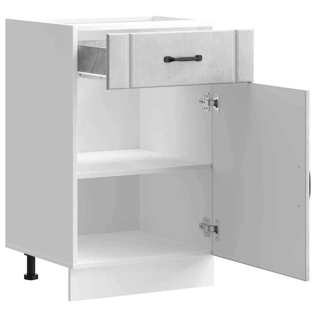 Base da Cucina Lucca Grigio Cemento in Legno Multistrato 853721