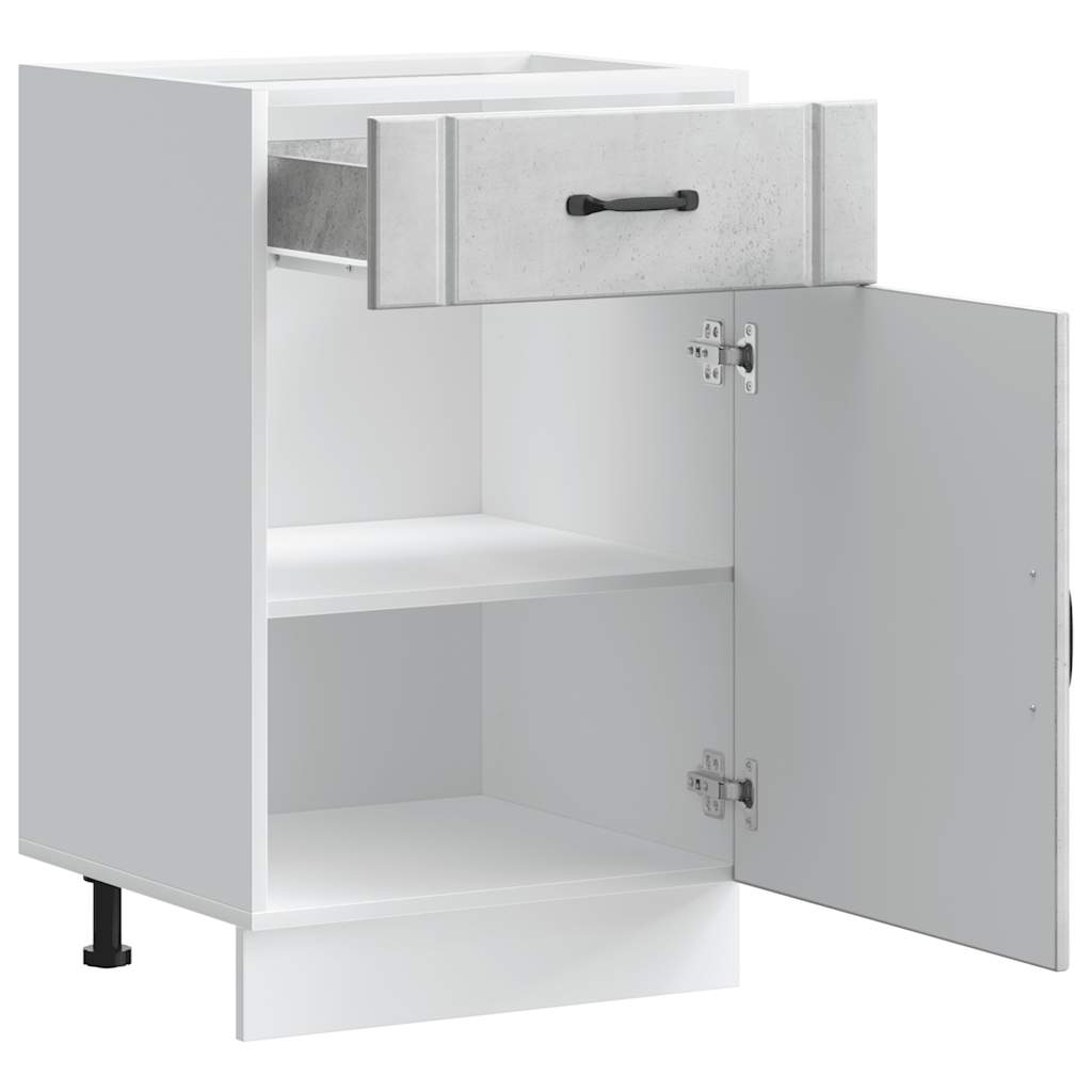 Base da Cucina-Mobile Base da Cucina Lucca Grigio Cemento in Legno Multistrato 516211