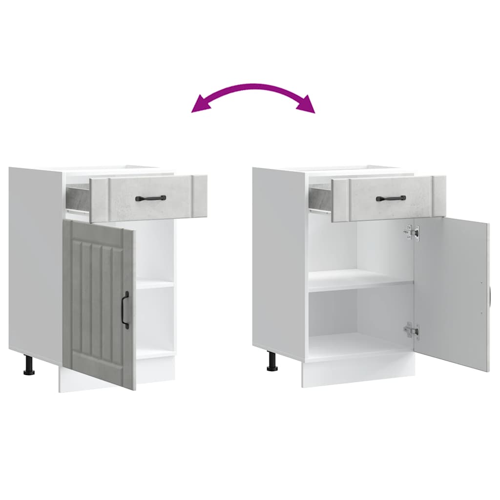 Base da Cucina Lucca Grigio Cemento in Legno Multistrato 853721