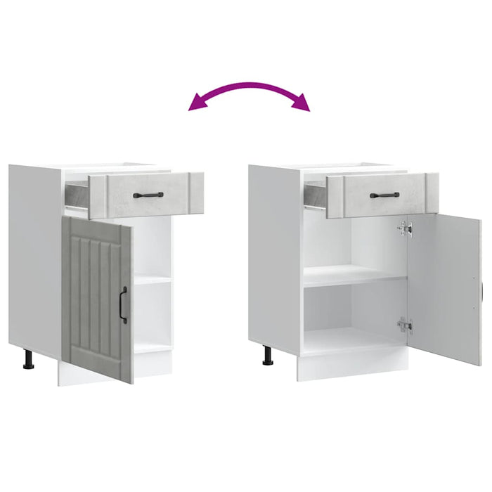 Base da Cucina Lucca Grigio Cemento in Legno Multistrato 853721