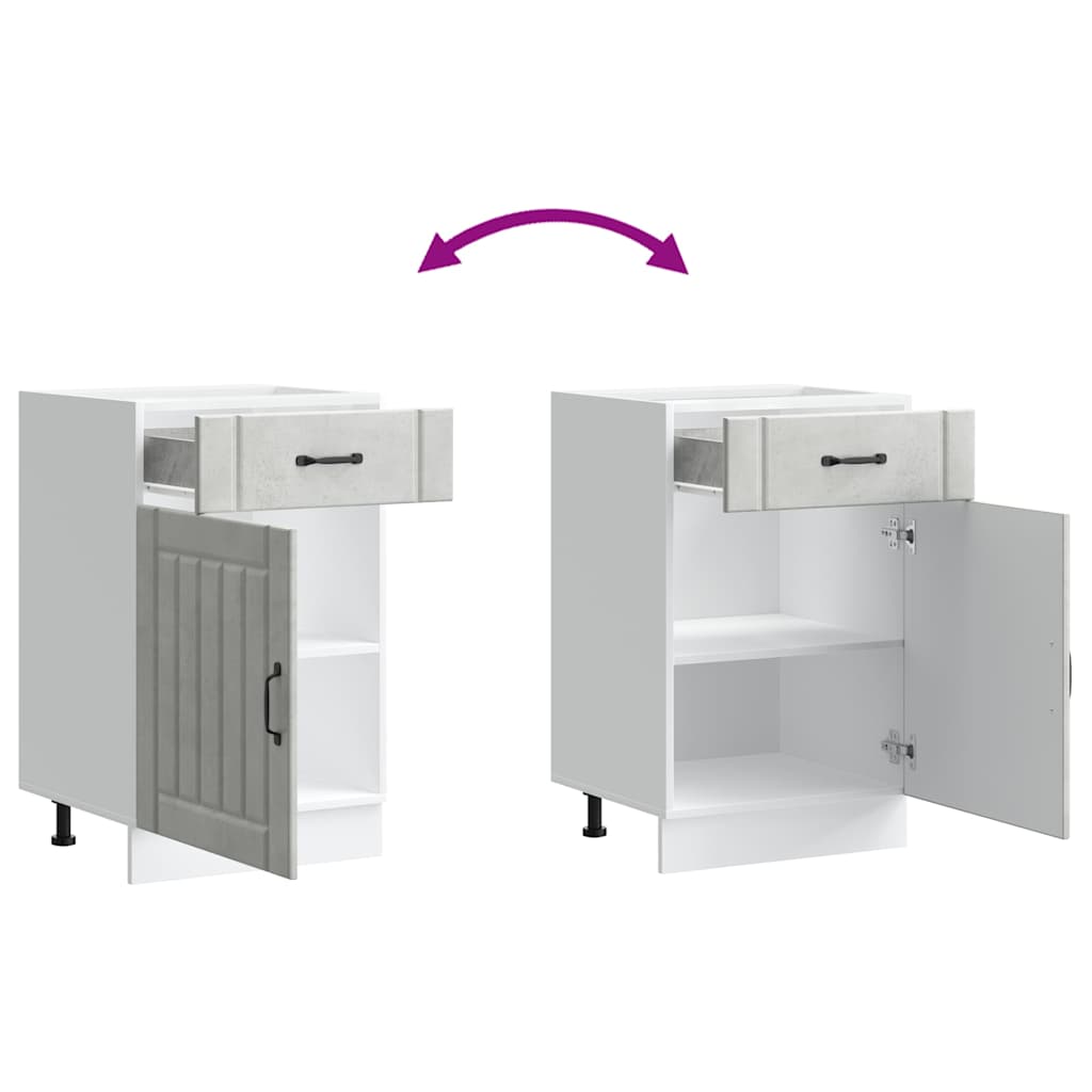 Base da Cucina-Mobile Base da Cucina Lucca Grigio Cemento in Legno Multistrato 516211