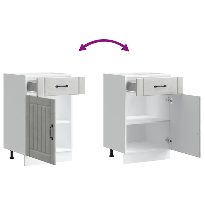 Base da Cucina-Mobile Base da Cucina Lucca Grigio Cemento in Legno Multistrato 516211