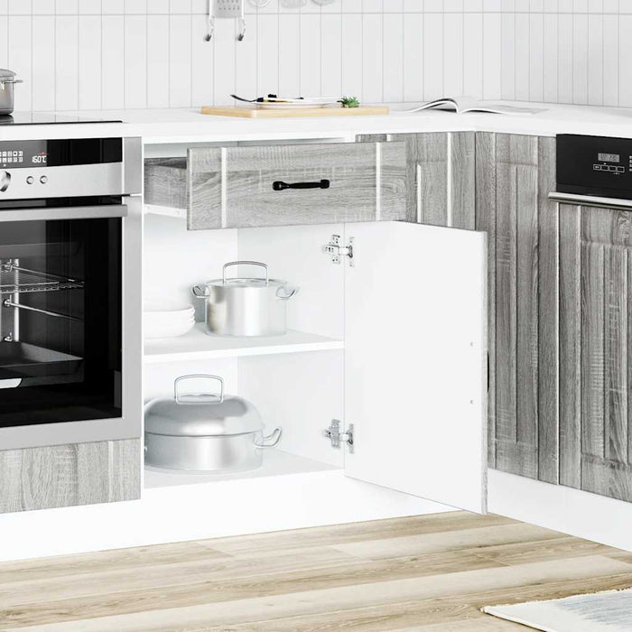 Base da Cucina-Mobile Base da Cucina Lucca Grigio Sonoma in Legno Multistrato 301799