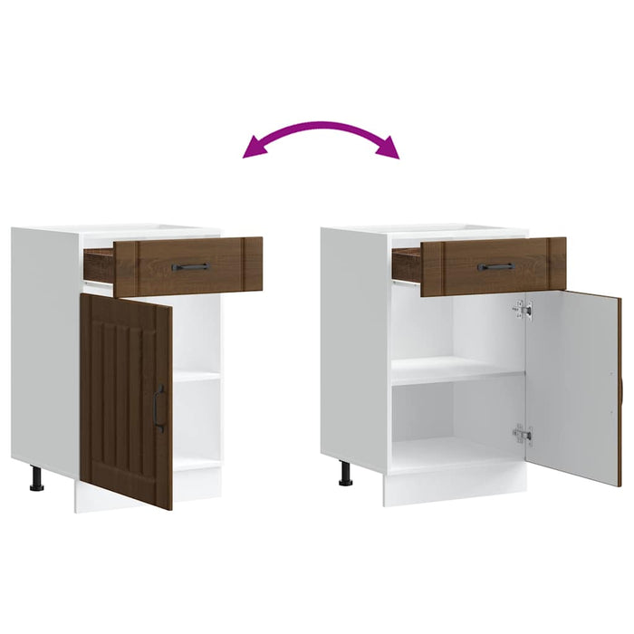 Base da Cucina-Mobile Base da Cucina Lucca Grigio Sonoma in Legno Multistrato 301799