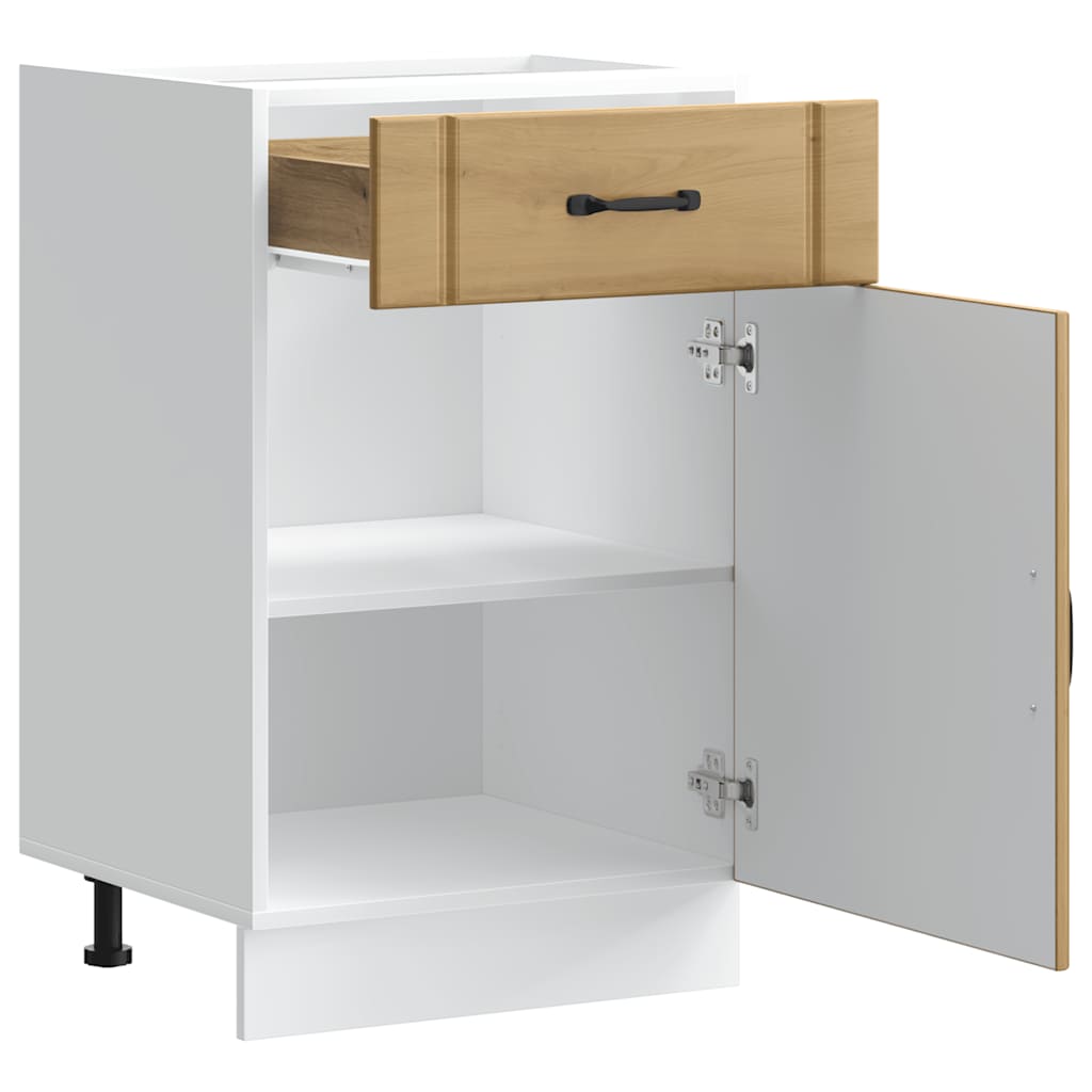 Base da Cucina Lucca Rovere Artigianale in Legno Multistrato 853726