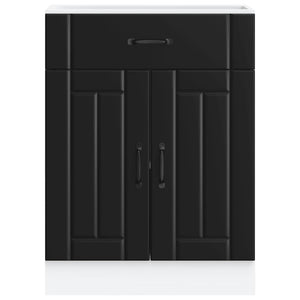 Base da Cucina Lucca Nero in Legno Multistrato 853728