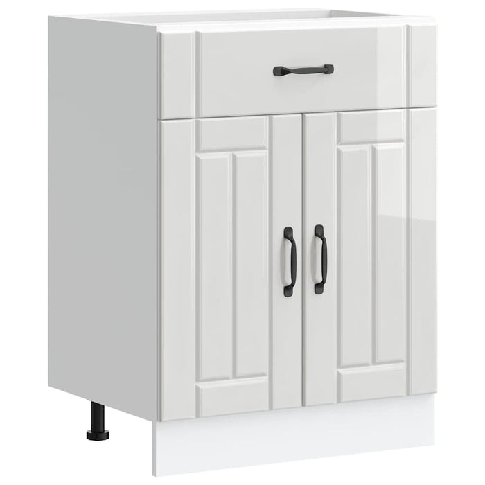 Base da Cucina-Mobile Base da Cucina Lucca Bianco Lucido in Legno Multistrato 575367