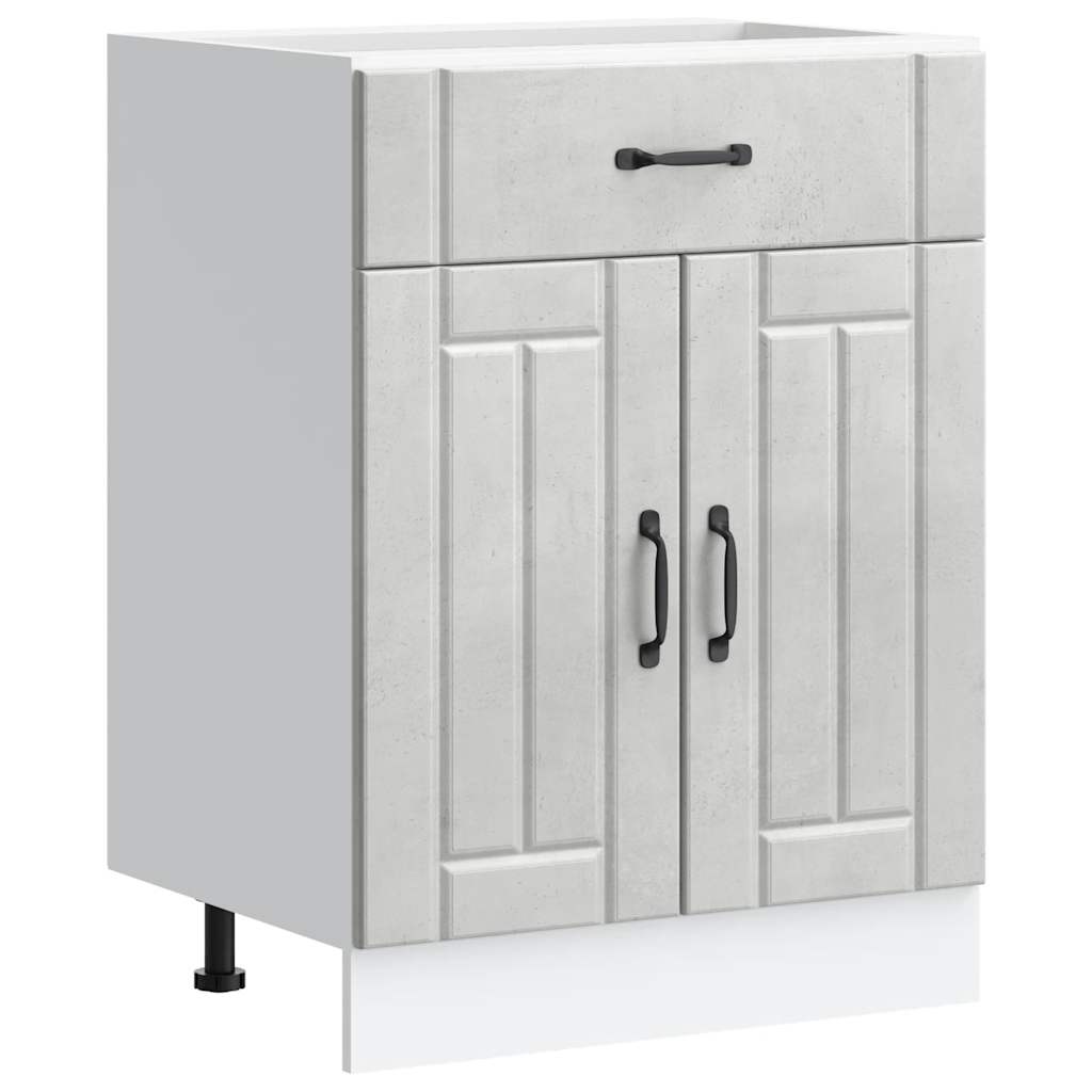 Base da Cucina Lucca Grigio Cemento in Legno Multistrato 853731