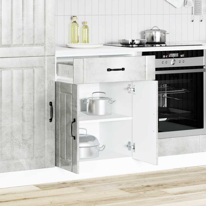 Base da Cucina-Mobile Base da Cucina Lucca Grigio Cemento in Legno Multistrato 303549