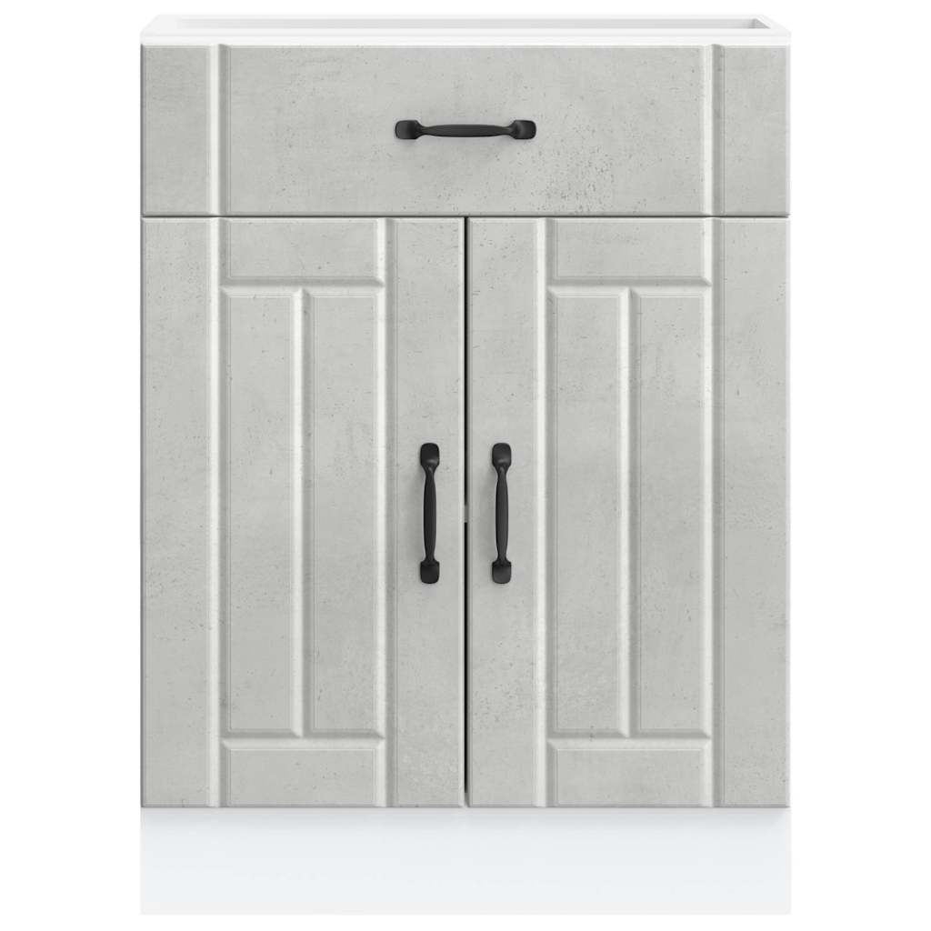 Base da Cucina Lucca Grigio Cemento in Legno Multistrato 853731