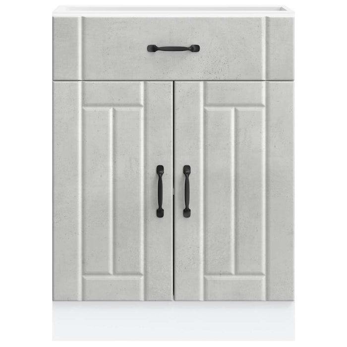 Base da Cucina Lucca Grigio Cemento in Legno Multistrato 853731