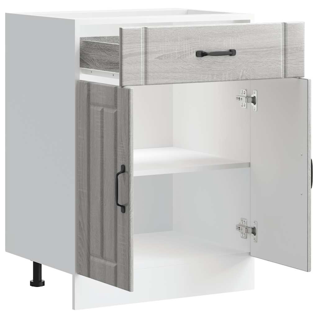 Base da Cucina-Mobile Base da Cucina Lucca Grigio Sonoma in Legno Multistrato 312429