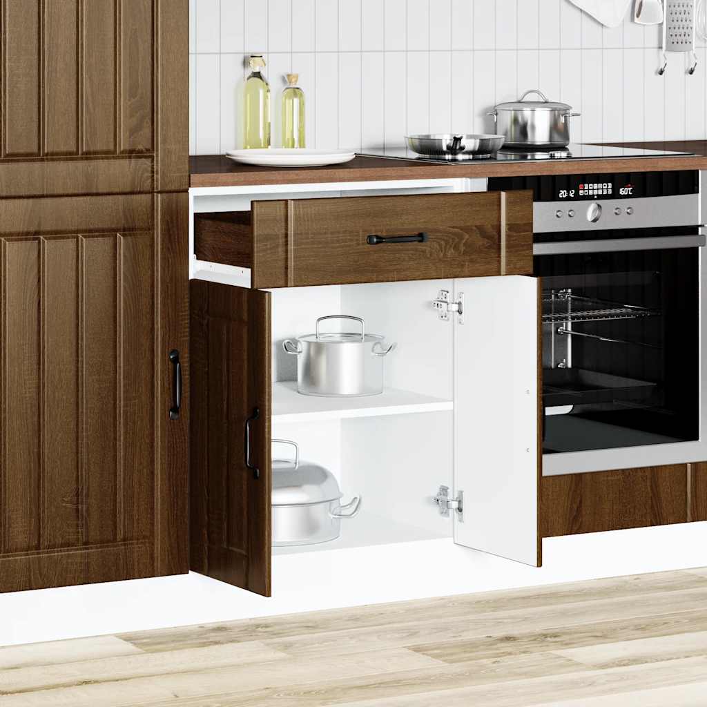 Base da Cucina Lucca Rovere Marrone in Legno Multistrato 853734
