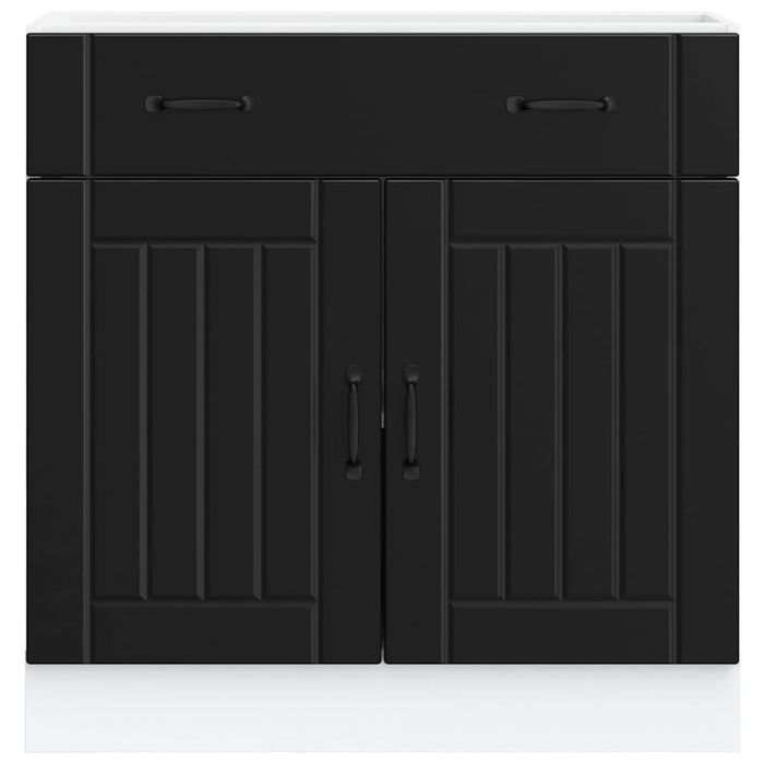 vidaXL Base da Cucina Lucca Nero in Legno Multistrato