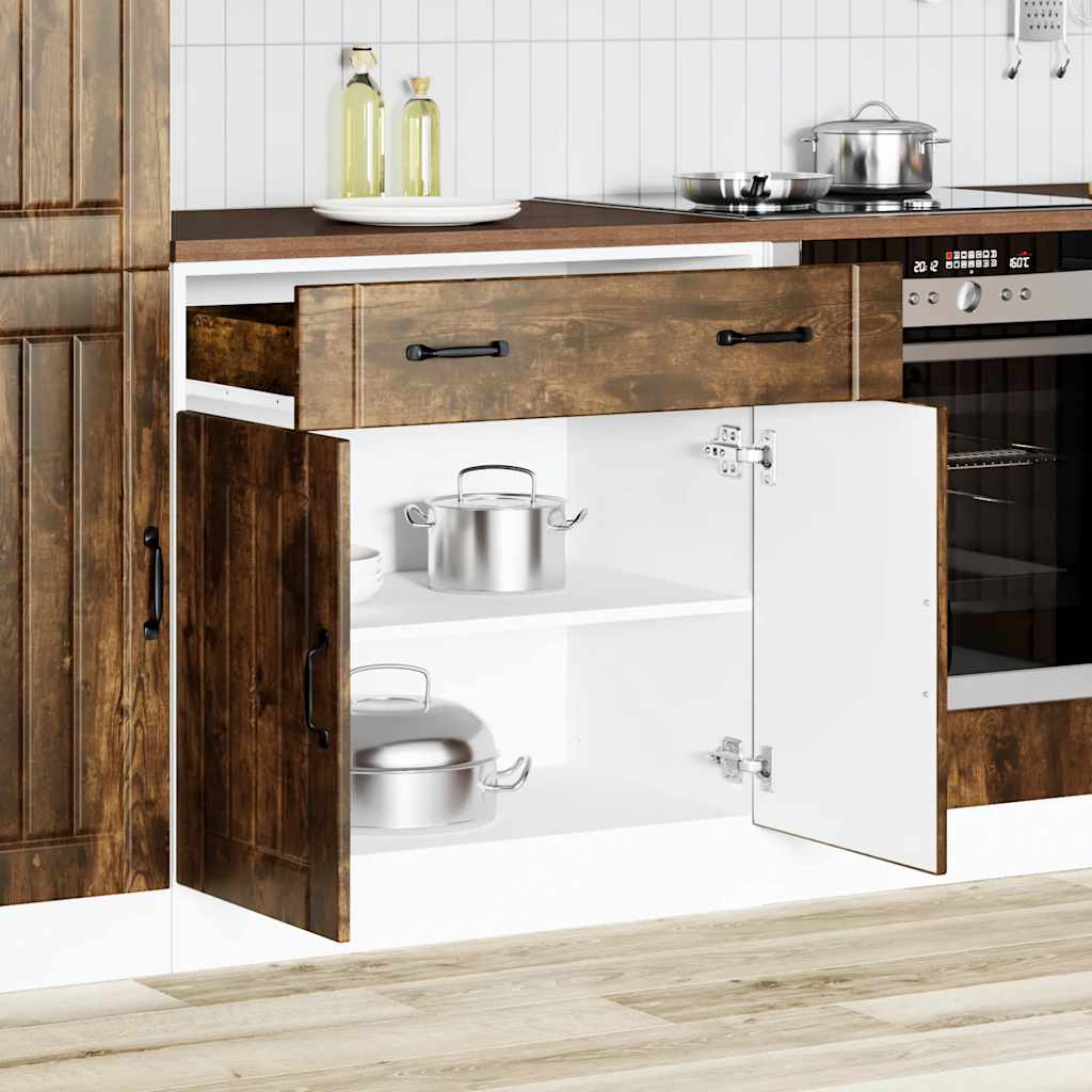 Base da Cucina Lucca Rovere Fumo in Legno Multistrato 853742