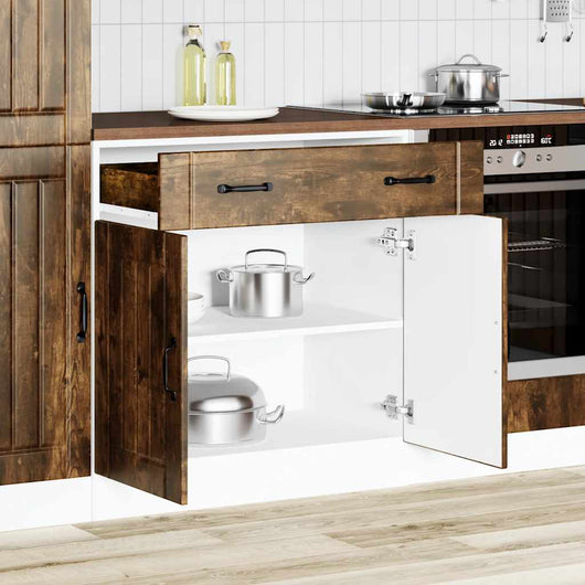 Base da Cucina-Mobile Base da Cucina Lucca Rovere Fumo in Legno Multistrato 300075