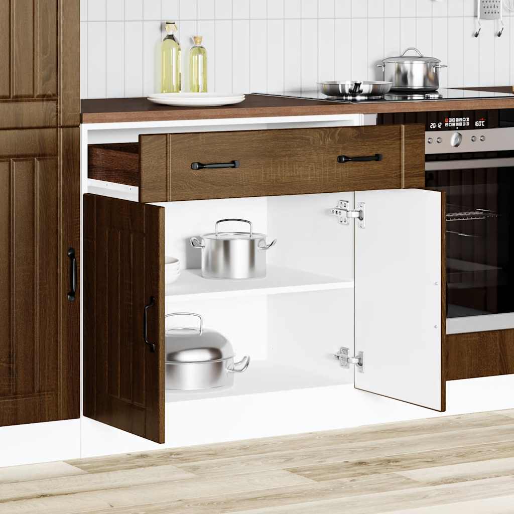 vidaXL Base da Cucina Lucca Rovere Marrone in Legno Multistrato