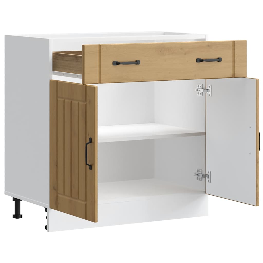 Base da Cucina Lucca Rovere Artigianale in Legno Multistrato 853746